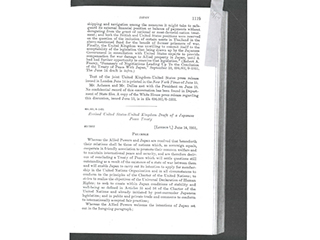1951年6月14日付対日平和条約改訂米英草案 写真