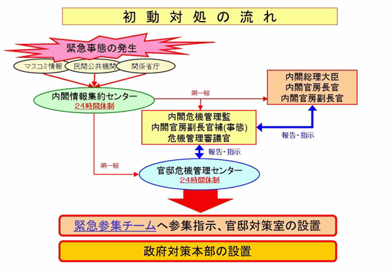 初動対処の流れ