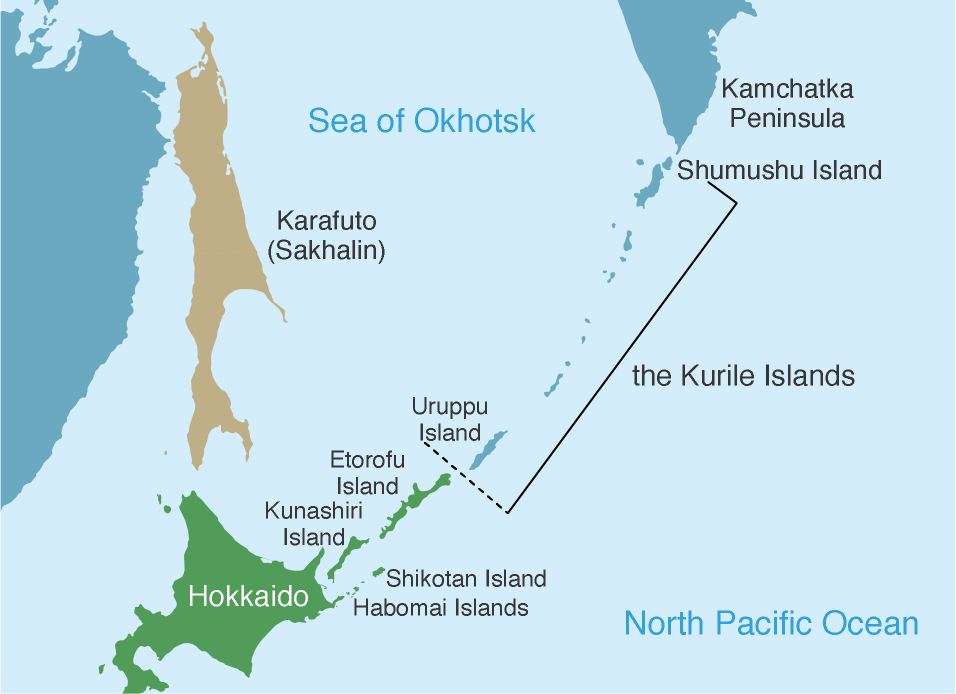 The border based on the Treaty of Commerce, Navigation and Delimitation between Japan and Russia