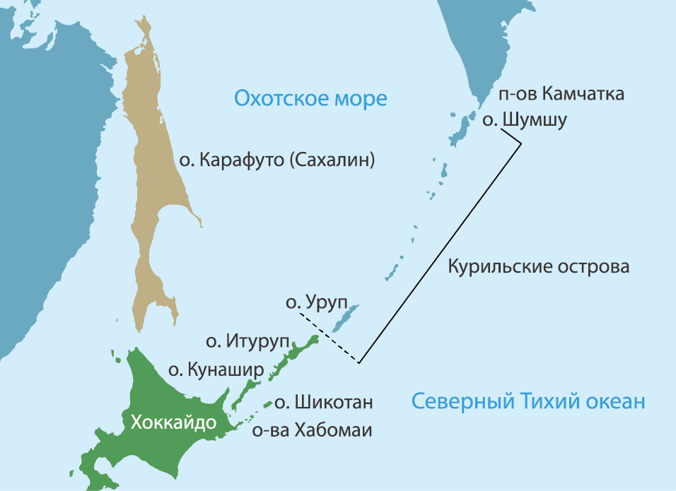 Государственная граница в соответствии с Трактатом о торговле и границах между Японией и Россией