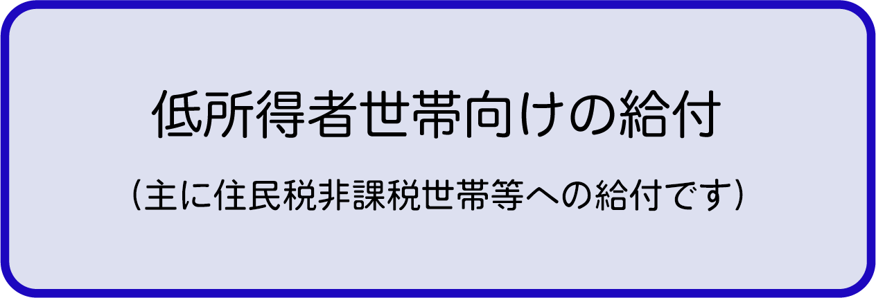 低所得者世帯向けの給付（主に住民税非課税世帯等への給付となります）