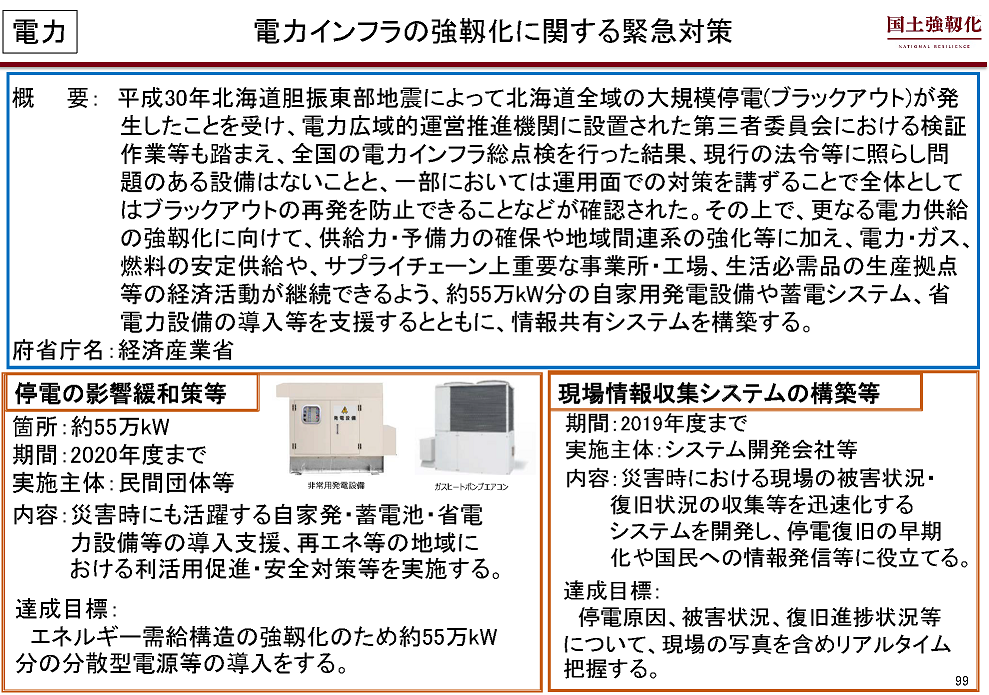 55万kWの分散型電源等の導入