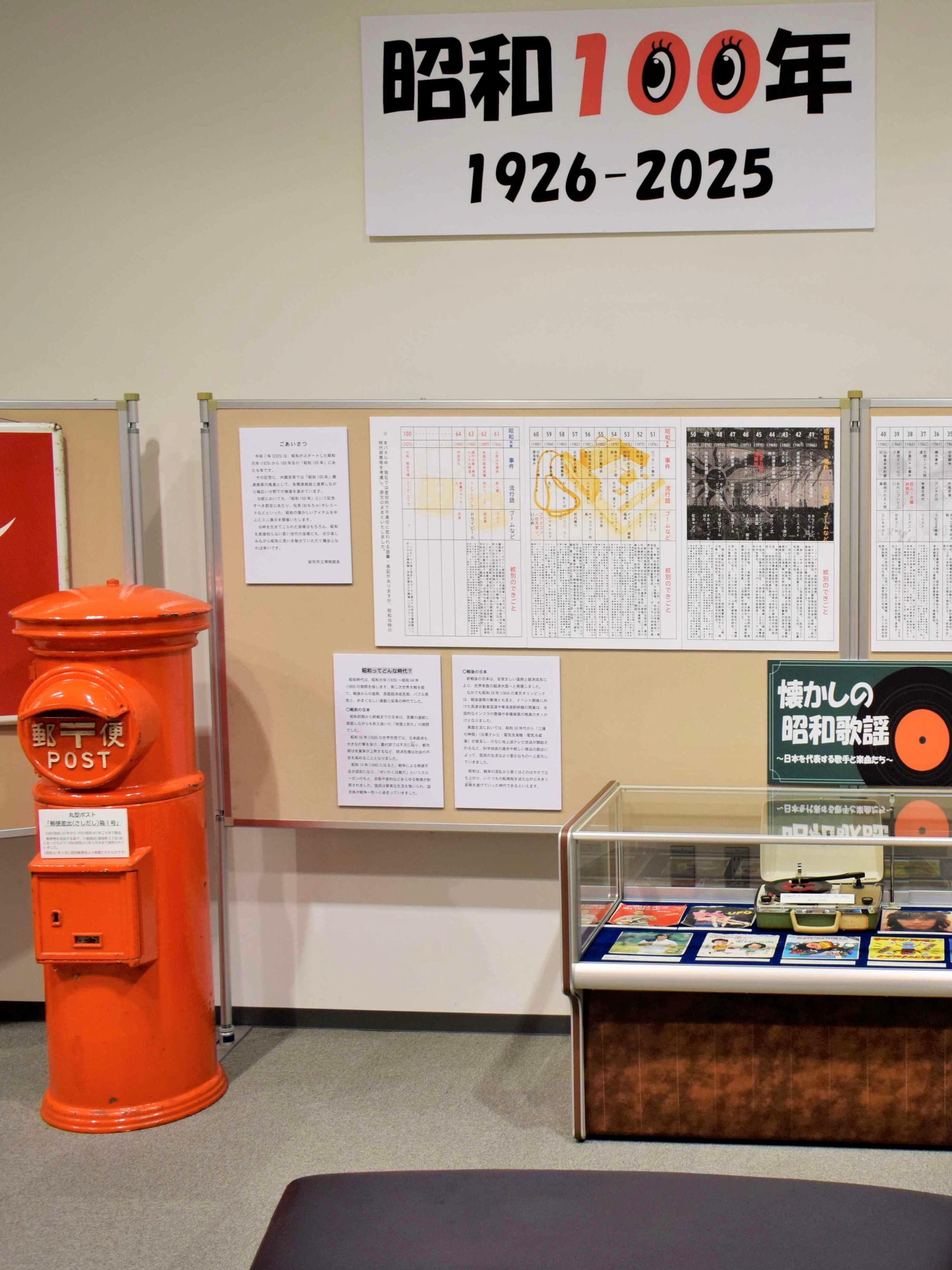 紋別市立博物館　ミニ展示「昭和100年」